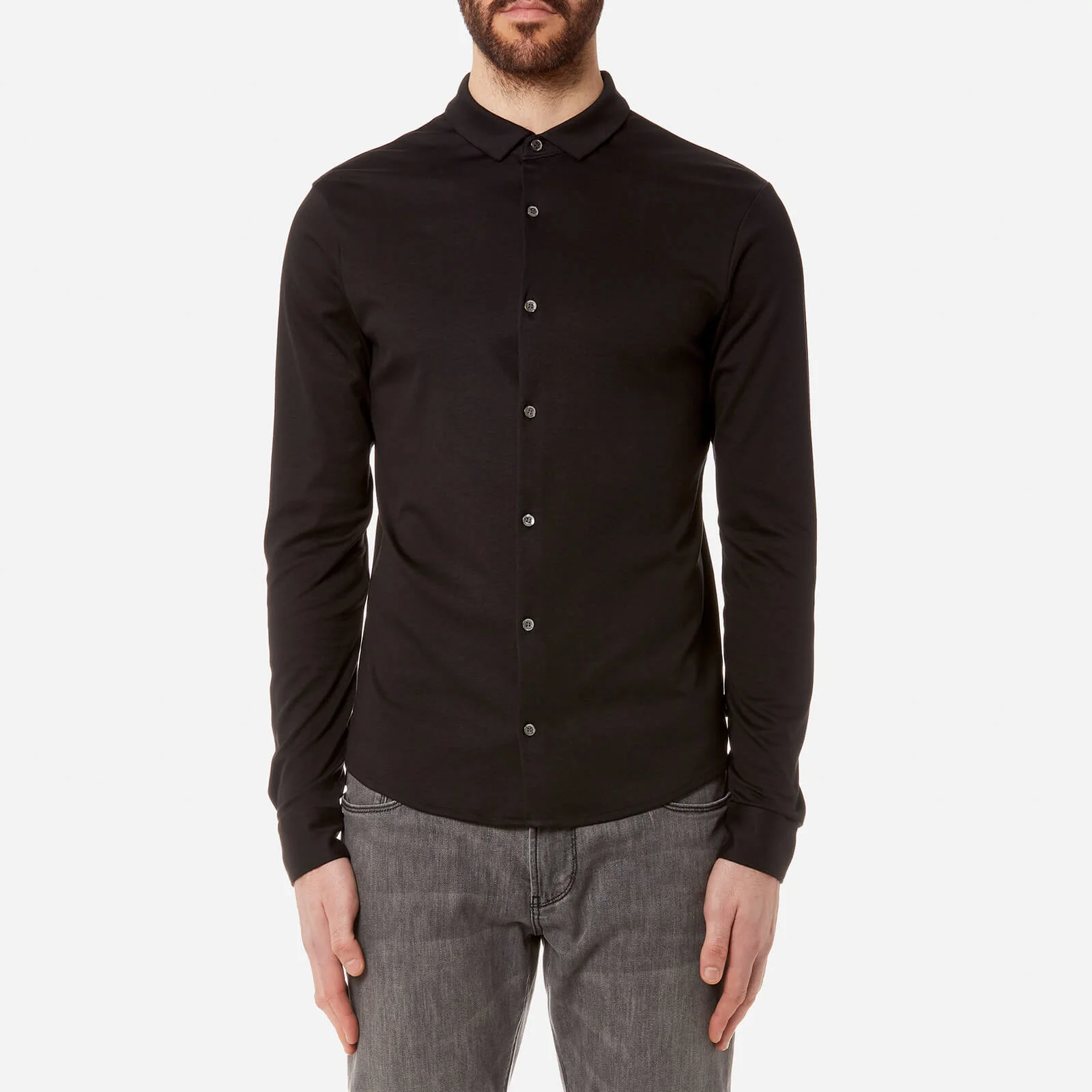 Emporio Armani Men's Jersey Shirt - Black Image 1