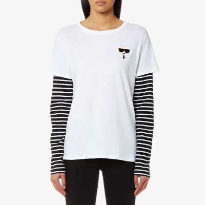 Karl Lagerfeld Women's Ikonik Emoji Karl T-Shirt - White