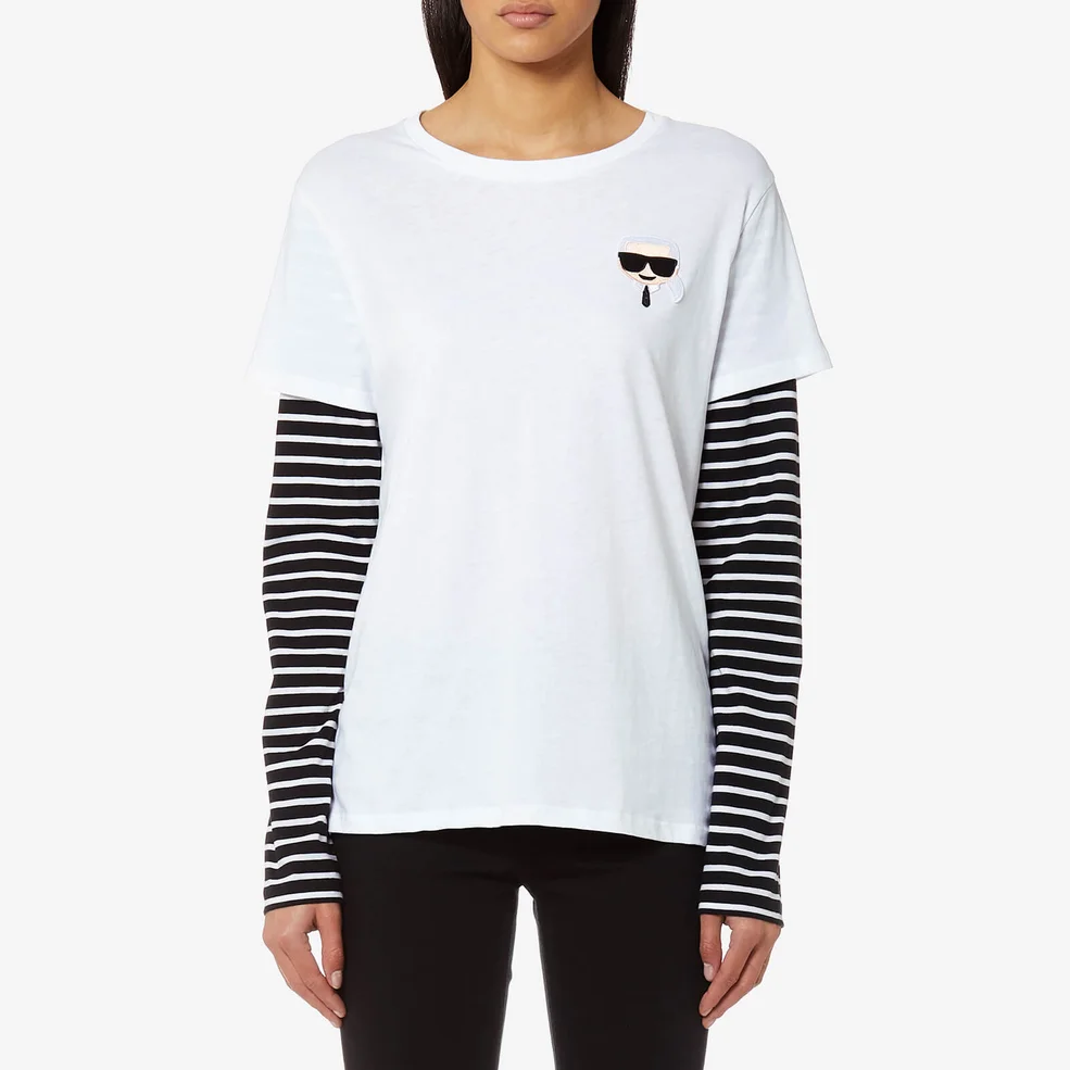 Karl Lagerfeld Women's Ikonik Emoji Karl T-Shirt - White Image 1