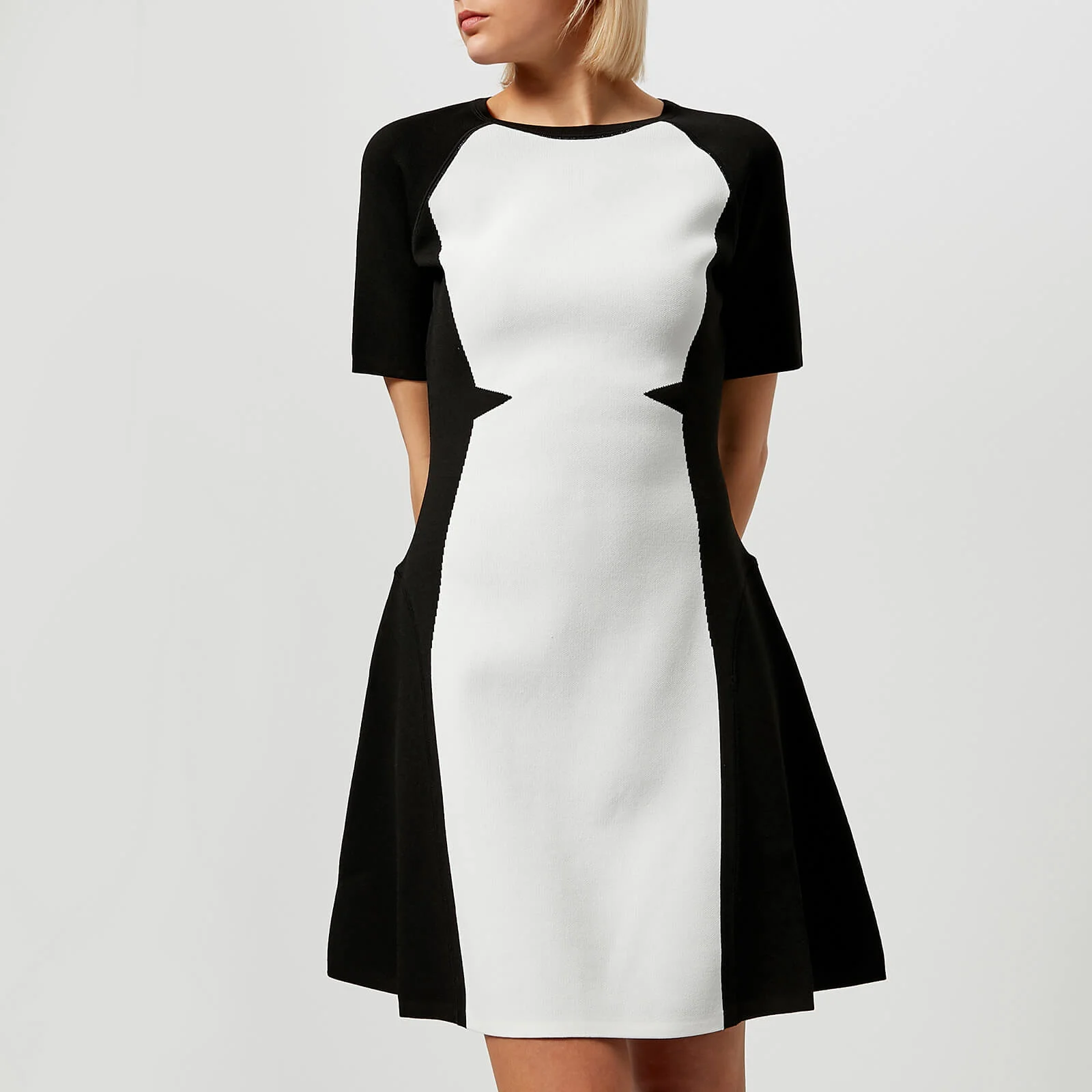 Karl Lagerfeld Women's Flare Dress - Black/White Image 1
