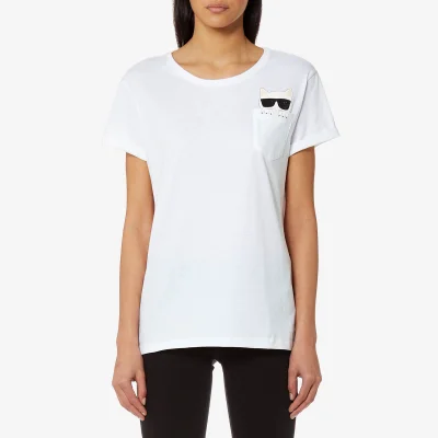 Karl Lagerfeld Women's Ikonik Choupette T-Shirt - White
