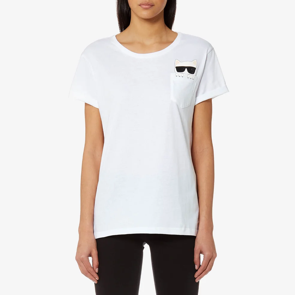 Karl Lagerfeld Women's Ikonik Choupette T-Shirt - White Image 1
