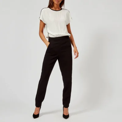 Karl Lagerfeld Women's Colour Block Silk Jumpsuit - White/Black