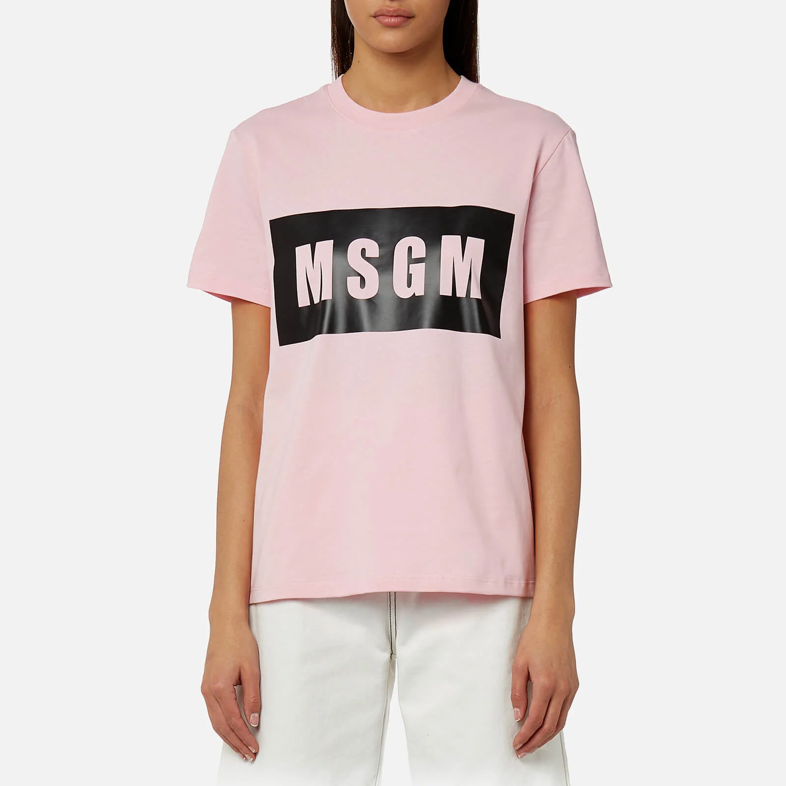 MSGM Women's Logo Detail T-Shirt - Pink Image 1