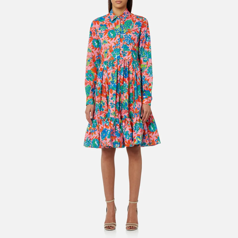 MSGM Women's Floral Shirt Dress - Multi Image 1
