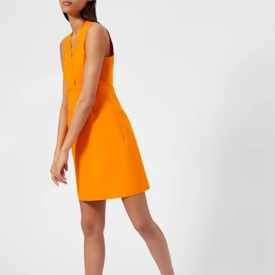 MSGM Women's V Neck Mini Dress - Orange