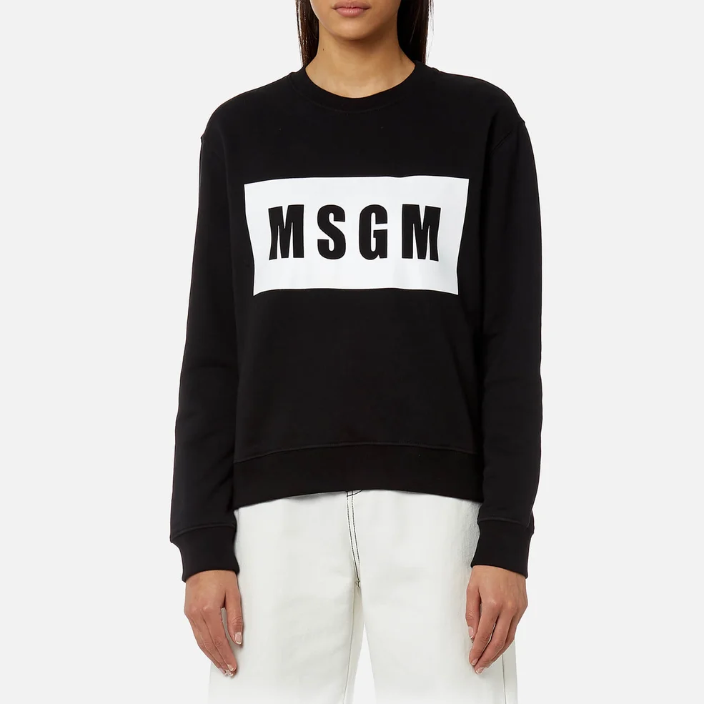 MSGM Women's Logo Sweatshirt - Black Image 1