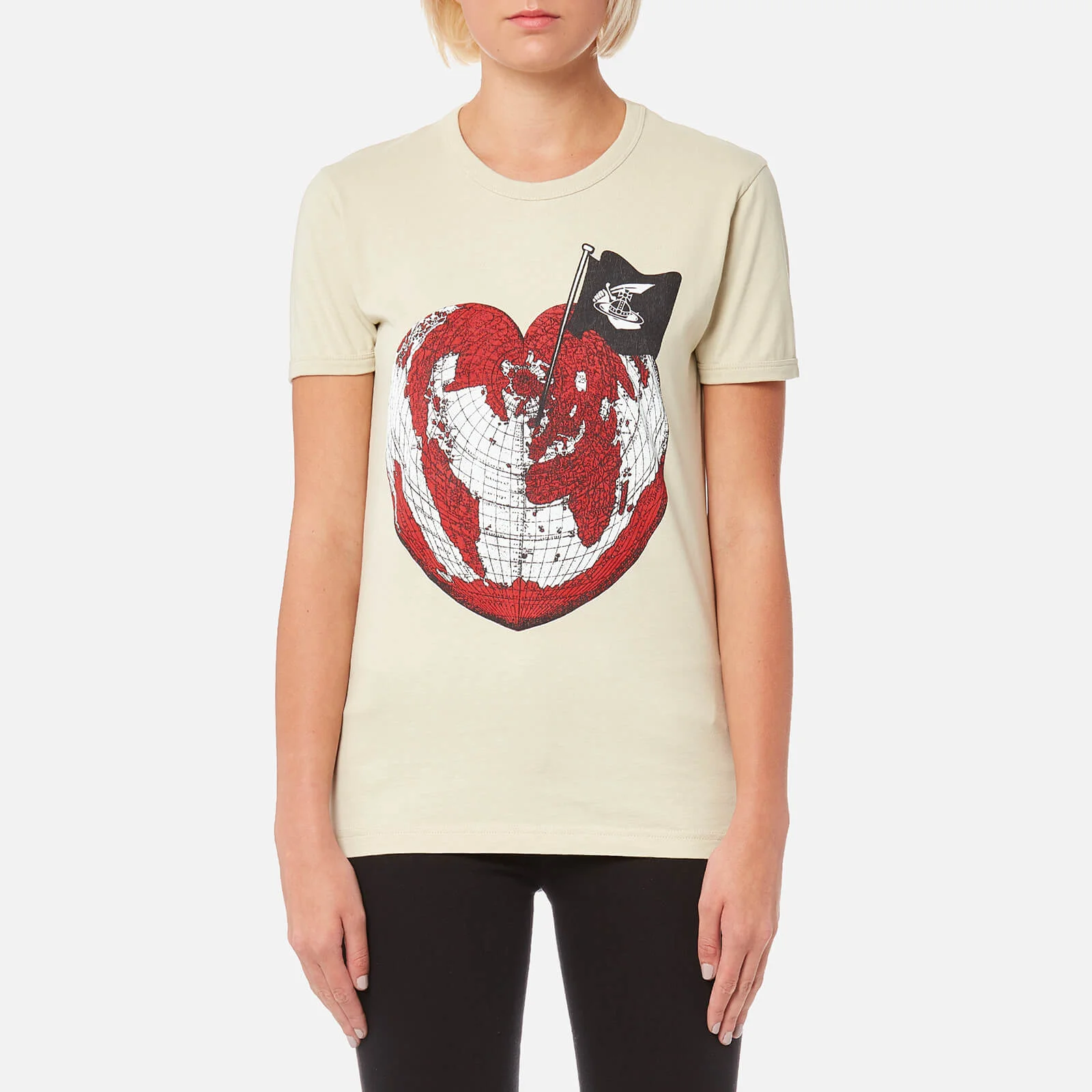Vivienne Westwood Anglomania Women's Classic T-Shirt Heart World Print - Ocra Image 1