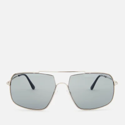 Tom Ford Men's Aiden Aviator Style Sunglasses - Shiny Palladium/Smoke