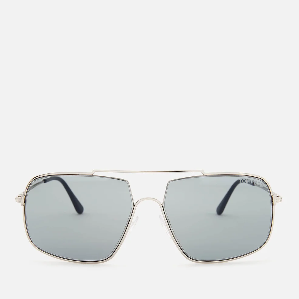 Tom Ford Men's Aiden Aviator Style Sunglasses - Shiny Palladium/Smoke Image 1