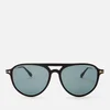 Tom Ford Men's Carlo Aviator Style Sunglasses - Shiny Black/Blue - Image 1
