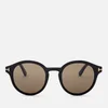 Tom Ford Men's Lucho Round Frame Sunglasses - Shiny Black/Brown - Image 1