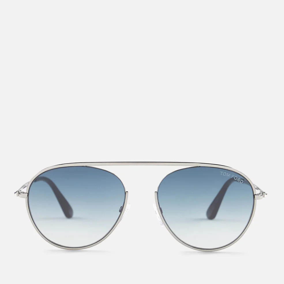 Tom Ford Men's Keith Aviator Style Sunglasses - Shiny Gunmetal/Gradient Blue Image 1
