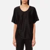 T by Alexander Wang Women's Asymmetric Drape Short Sleeve Top with Ruche - Black - Image 1
