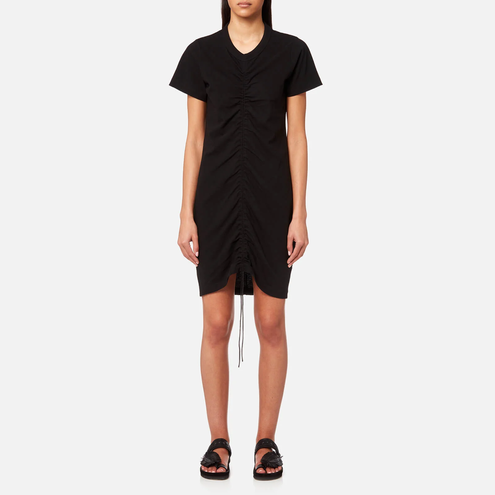 T by Alexander Wang Women's High Twist Dress with Gathered Front - Black Image 1
