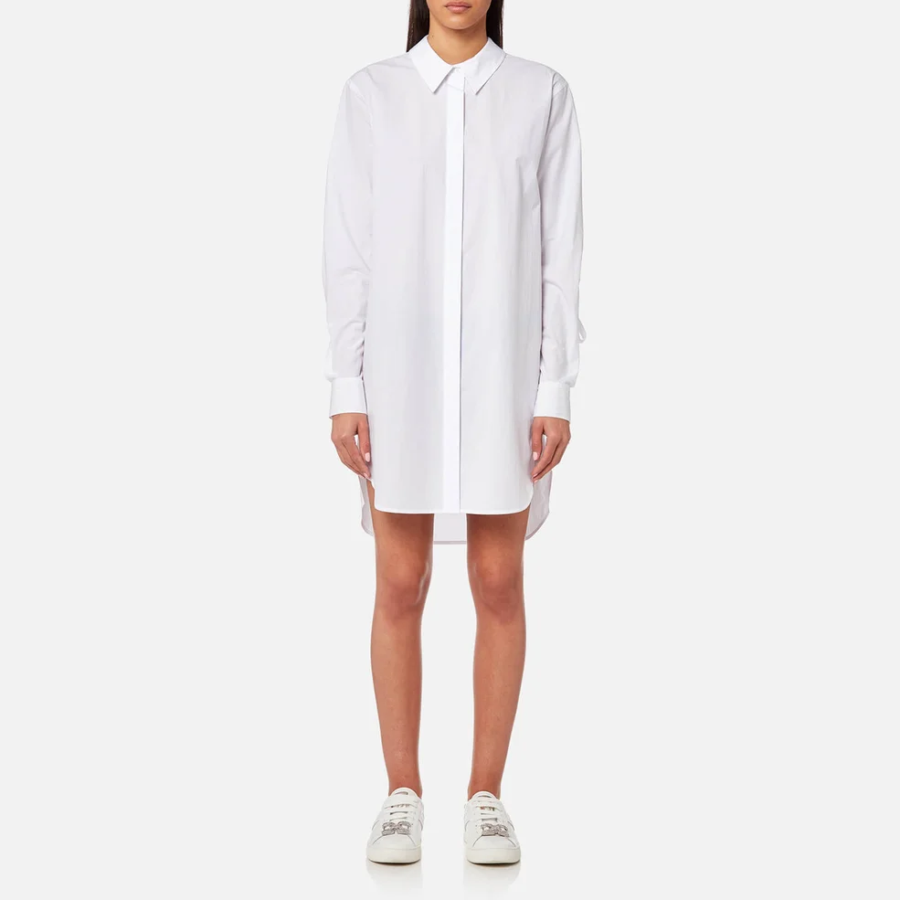 T by Alexander Wang Women's Washed Cotton Poplin Shirt with Shirt Ties - White Image 1
