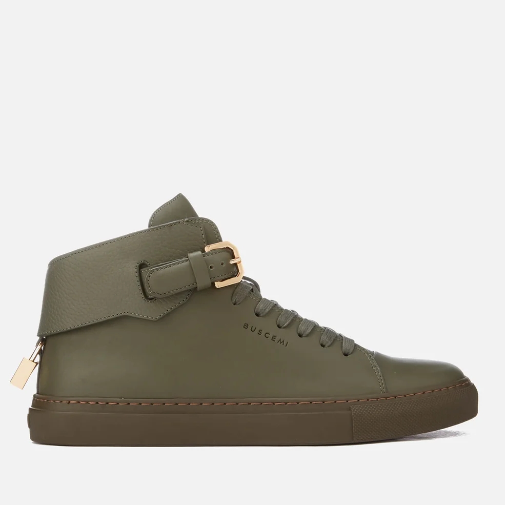 Buscemi Men's 100mm Clean Buckle Trainers - Military Image 1