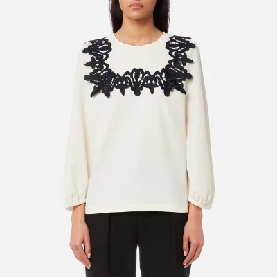 See By Chloé Women's Crepe and Ribbon Top - Snow White