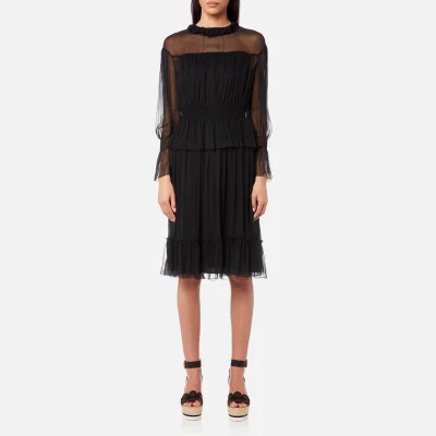 See By Chloé Women's Flouncy Silk Crepon Dress - Black