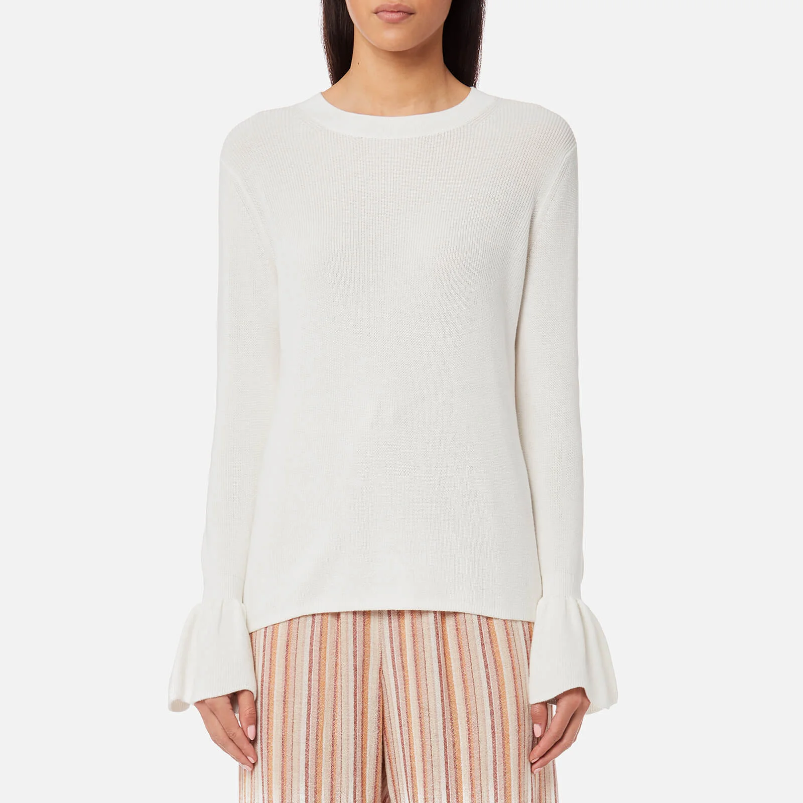 See By Chloé Women's Scalloped Knitted Jumper - Snow White Image 1