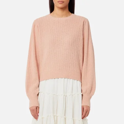 See By Chloé Women's Knitted Lace Jumper - Cameo Rose