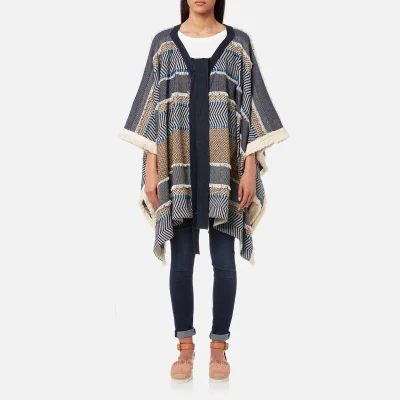 See By Chloé Women's Poncho Textured Coat - Multi Blue