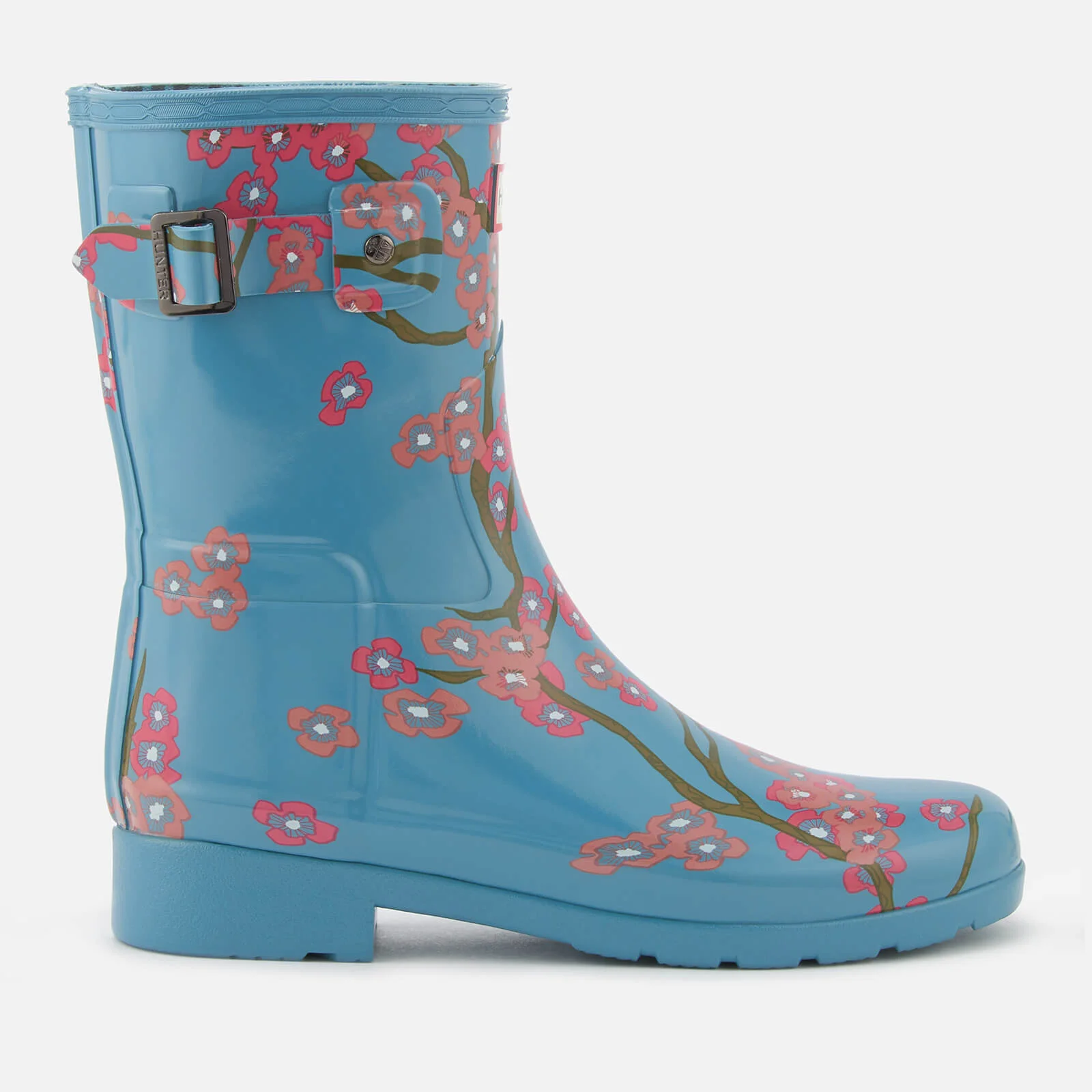 Hunter Women's Refined Blossom Print Short Wellies - Soft Pine Floral Image 1