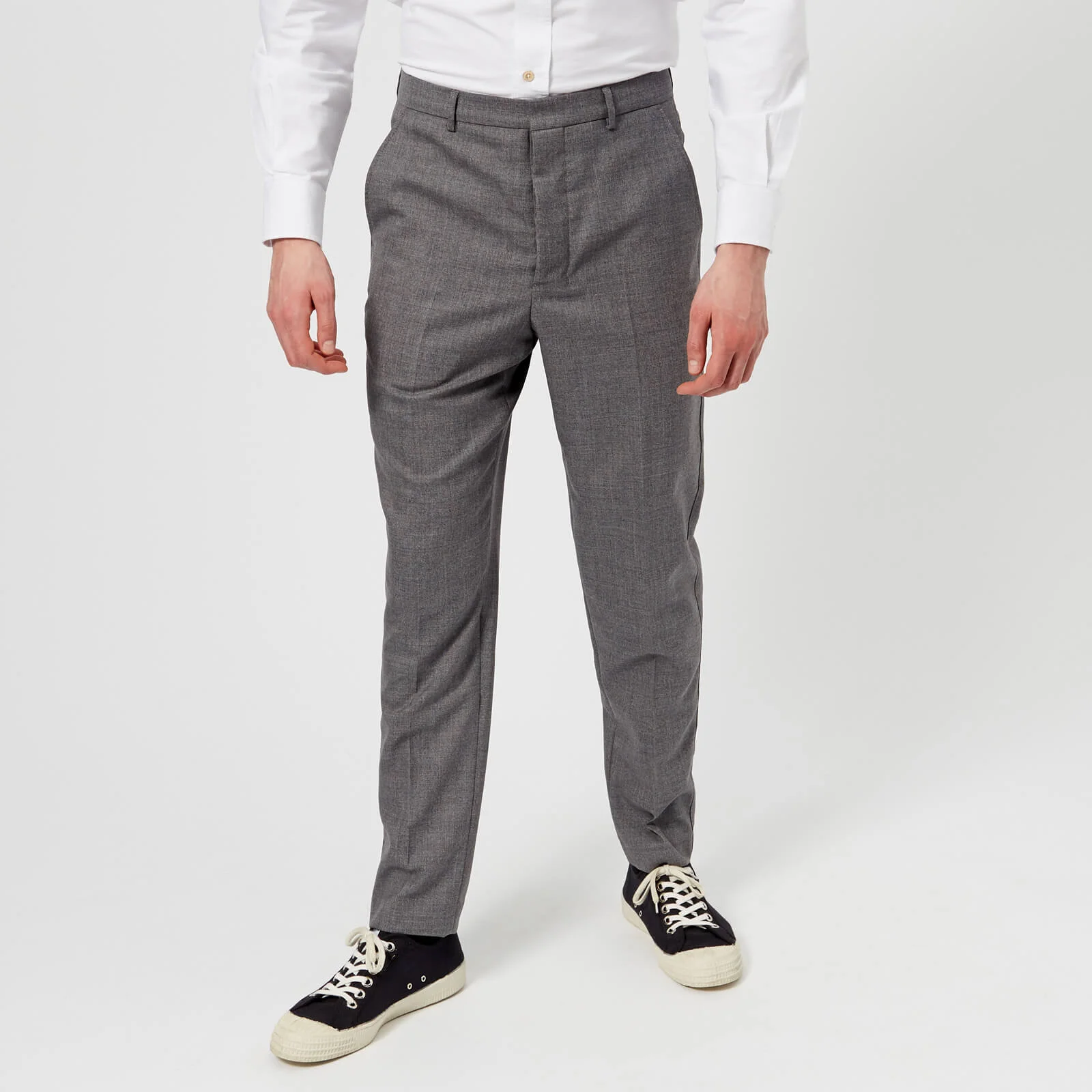 AMI Men's Carrot Fit Trousers - Heather Grey Image 1
