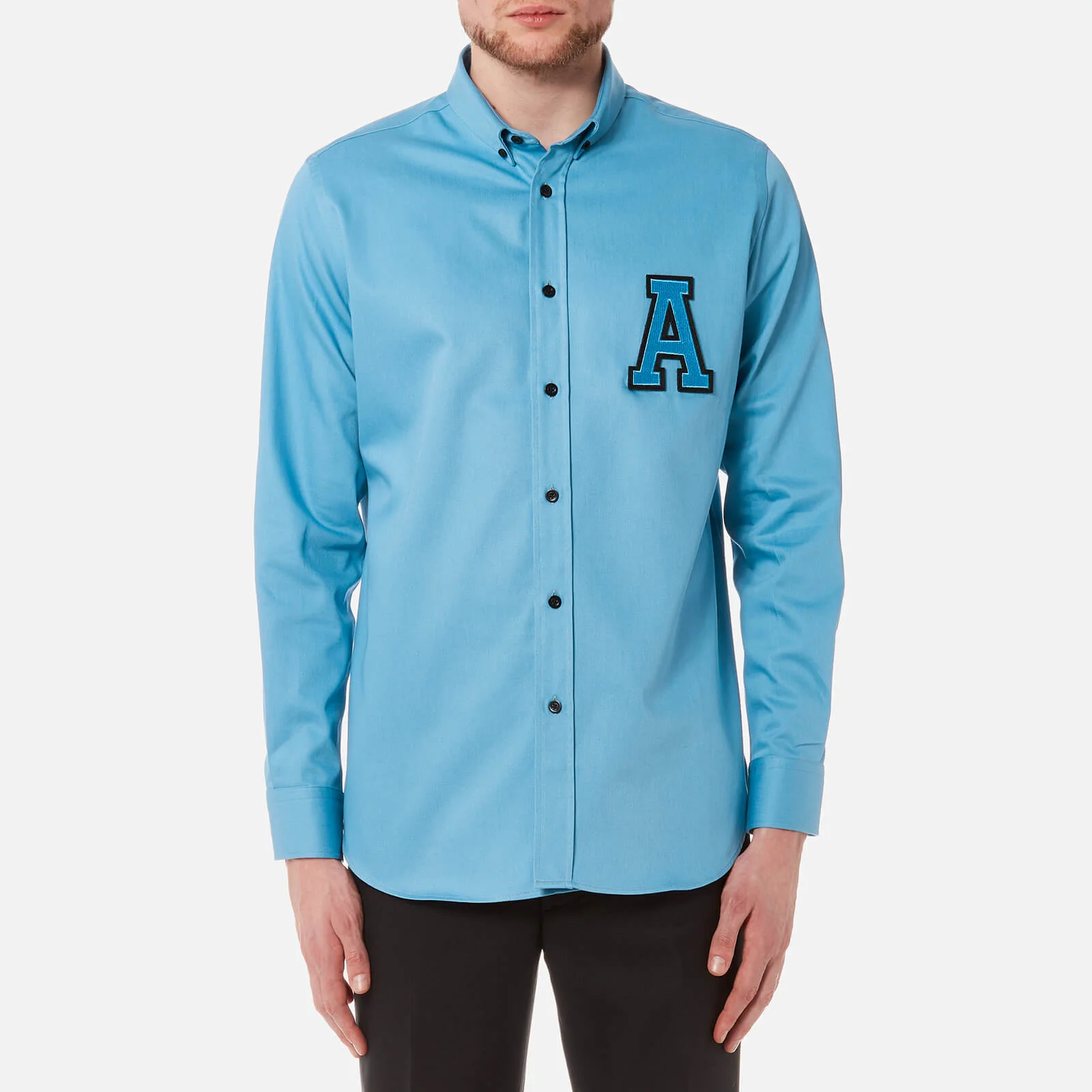 AMI Men's A Logo Shirt - Sky Blue Image 1
