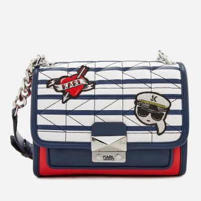 Karl Lagerfeld Women's Captain Karl Strap Mini Handbag - Stripes