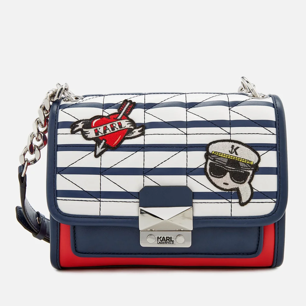 Karl Lagerfeld Women's Captain Karl Strap Mini Handbag - Stripes Image 1