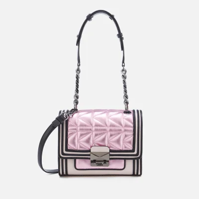 Karl Lagerfeld Women's K/Kuilted Pink Mini Handbag - Metallic Pink