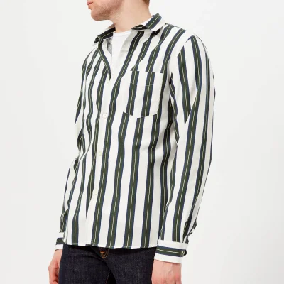 A.P.C. Men's Chemise Alexis Long Sleeve Stripe Shirt - Blanc Casse
