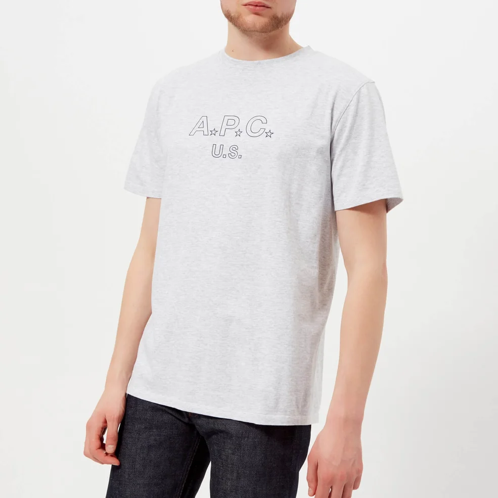 A.P.C. Men's U.S. Star T-Shirt - Gris Chine Image 1