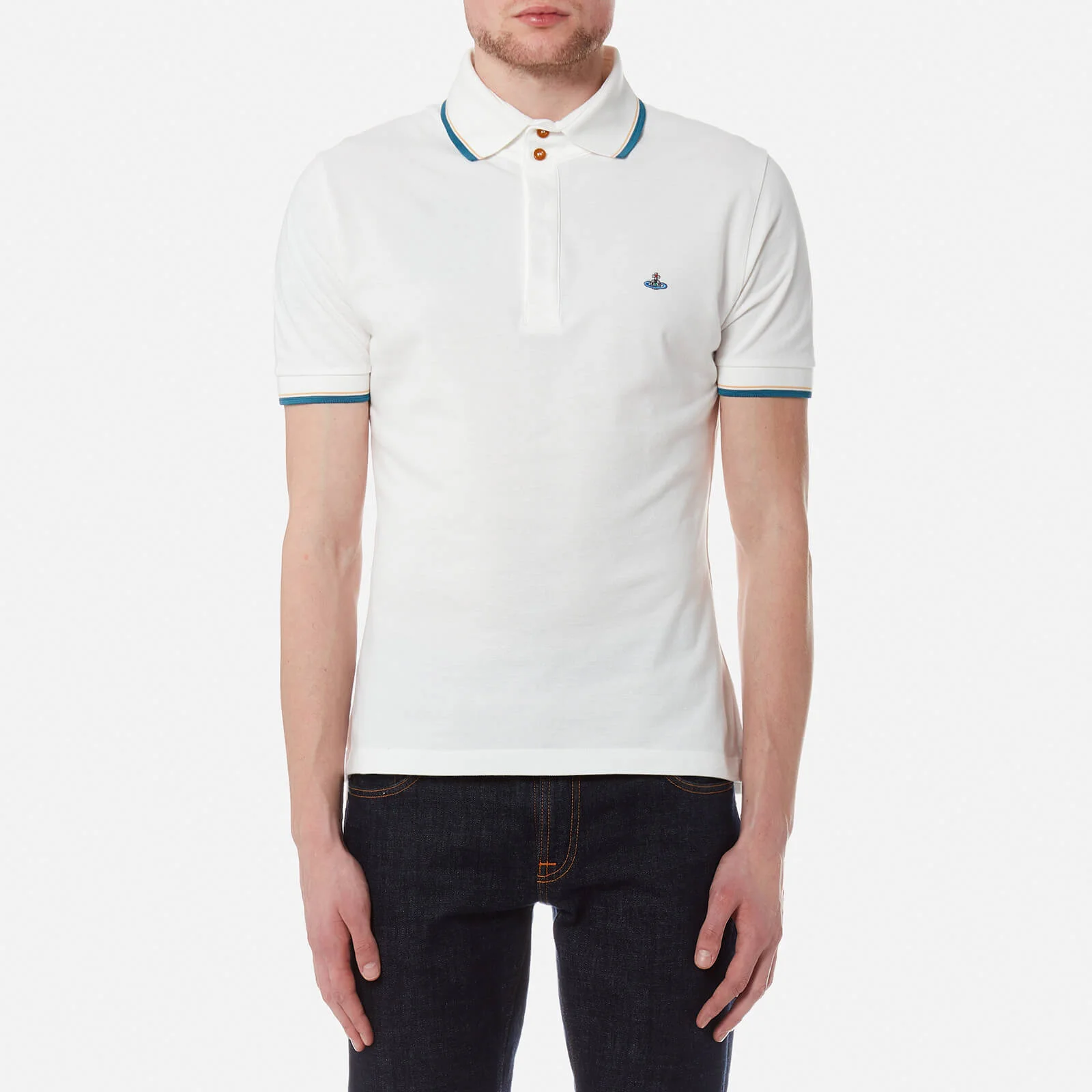Vivienne Westwood Men's Pique Overlock Polo Shirt - Off White Image 1