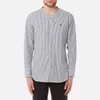 Vivienne Westwood Men's Hickory Stripe Low Neck Shirt - White/Blue - Image 1