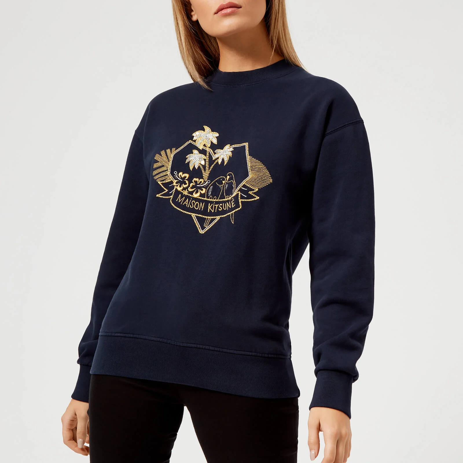Maison Kitsuné Women's Love Blazon Sweatshirt - Navy Image 1