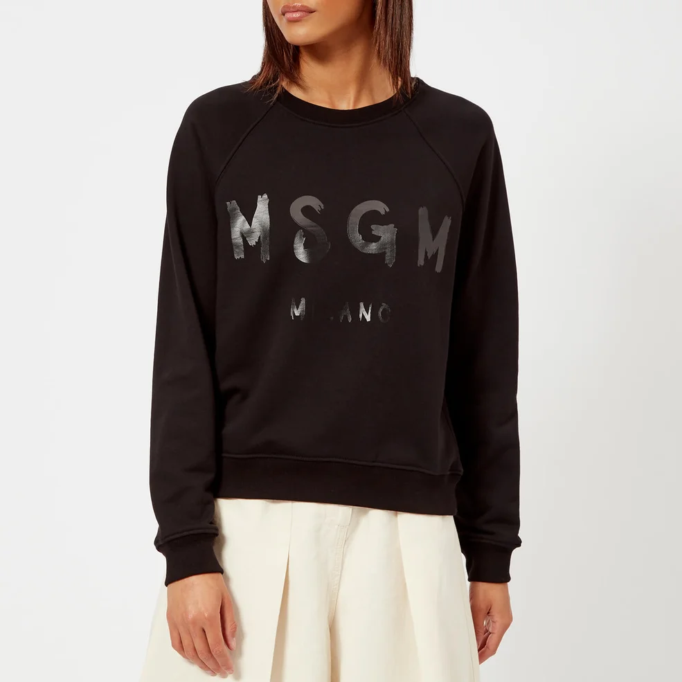 MSGM Women's Graffiti Logo Sweatshirt - Black Image 1