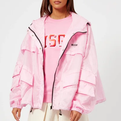 MSGM Women's Waterproof Coat with Hood - Pink