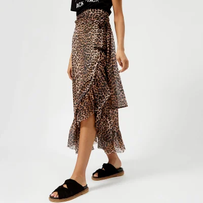 Ganni Women's Tilden Mesh Skirt - Leopard