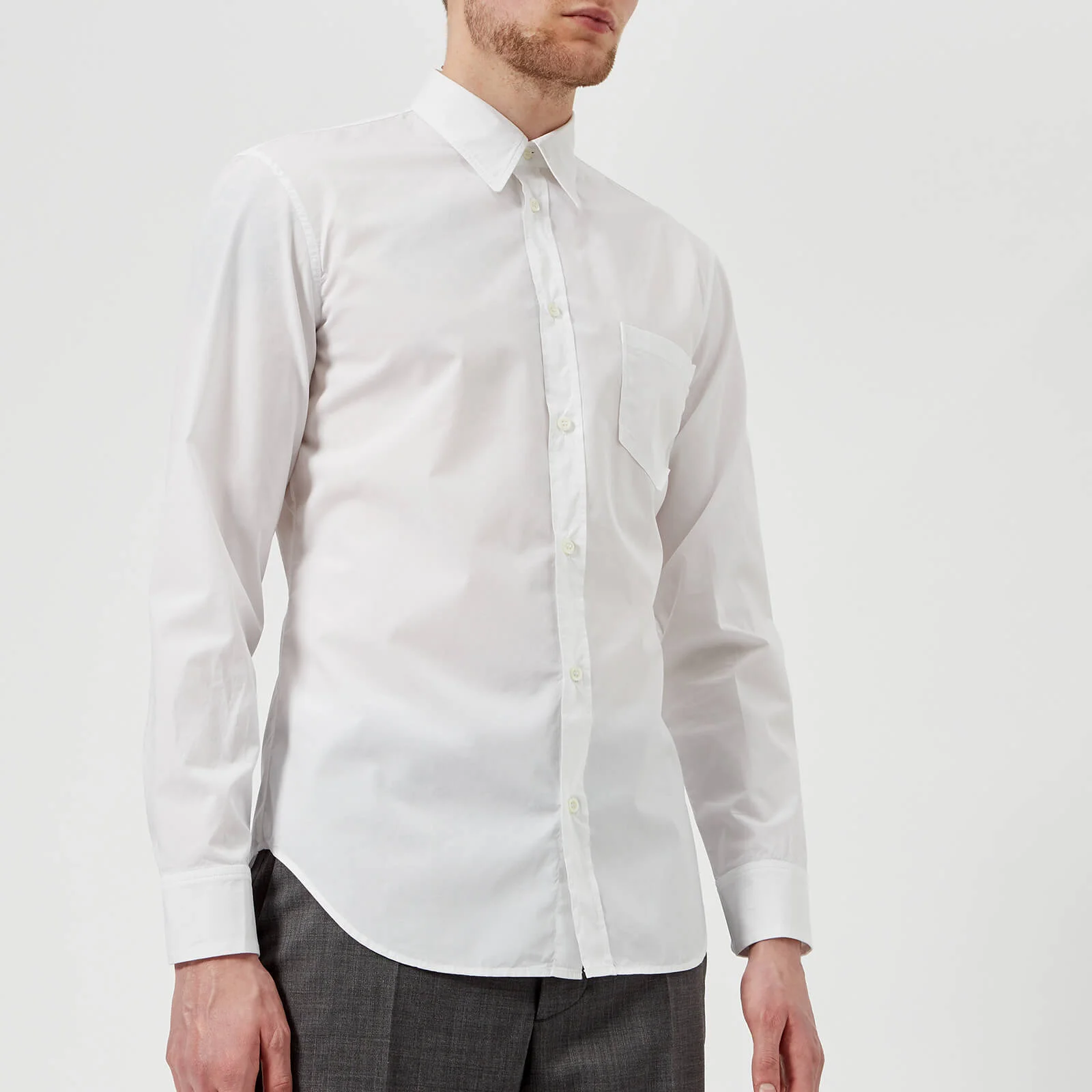 Maison Margiela Men's Cotton Poplin Ready to Dye Slim Fit Shirt - White Image 1
