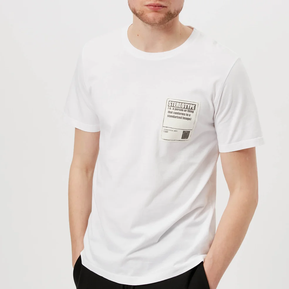 Maison Margiela Men's Garment Dyed Stereotype Patch T-Shirt - White Image 1