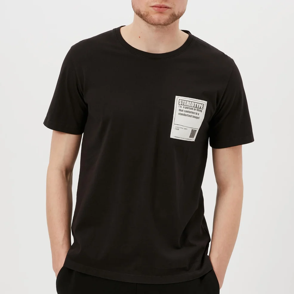 Maison Margiela Men's Garment Dyed Stereotype Patch T-Shirt - Black Image 1