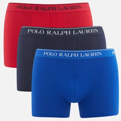 Polo Ralph Lauren Men's Classic 3 Pack Trunk Boxer Shorts - Navy/Sapphire Star/Red