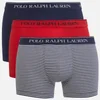 Polo Ralph Lauren Men's Classic 3 Pack Trunk Boxer Shorts - Red/Navy Stripe/Navy - Image 1