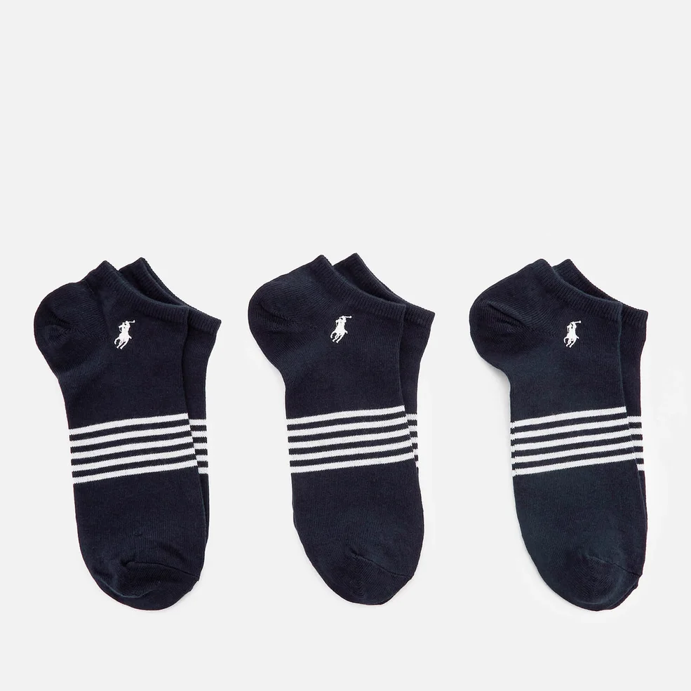 Polo Ralph Lauren Men's Stripe 3 Pack Socks - Navy Image 1