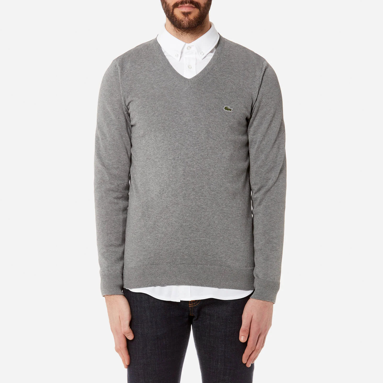 Lacoste Men's V-Neck Knitted Jumper - Galaxite Chine Image 1