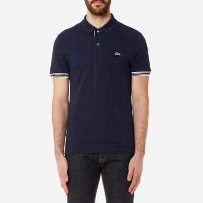 Lacoste Men's Sleeve Tip Polo Shirt - Navy Blue