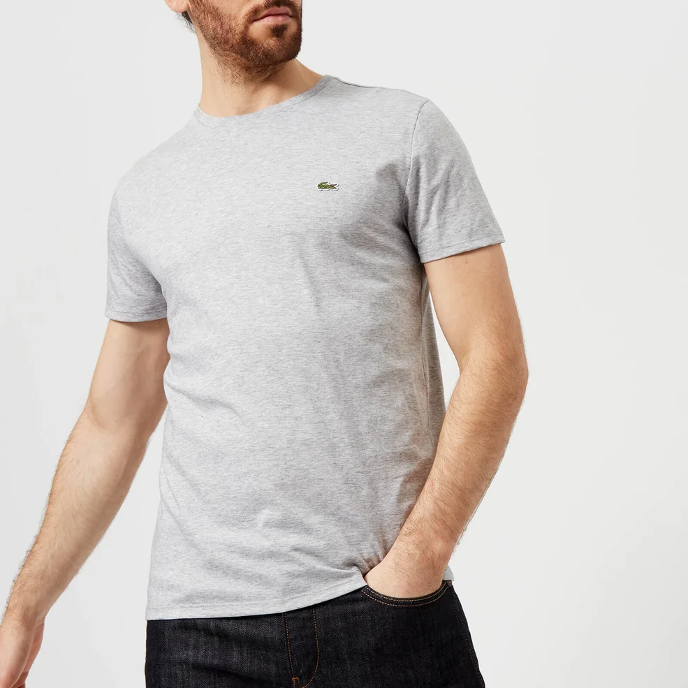Lacoste Men's Crewneck Pima Cotton T-Shirt - Silver Chine Image 1