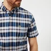 Lacoste Men's Short Sleeved Checked Shirt - Marine - Image 1